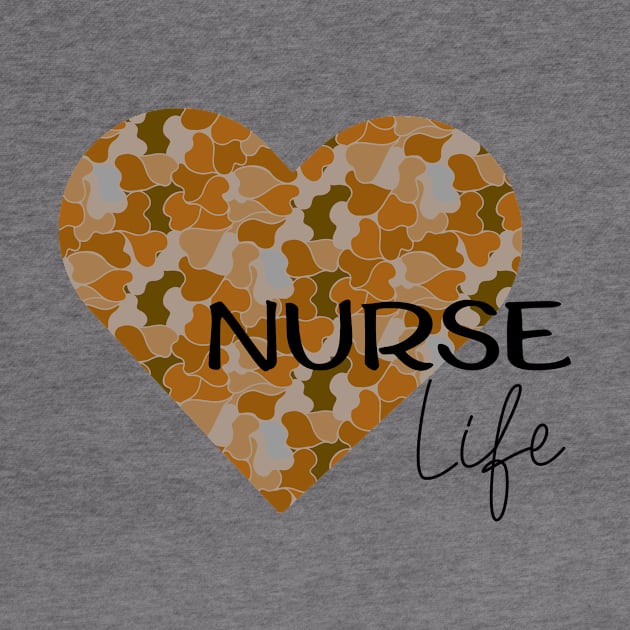 Nurse Life blue camo hart by Anines Atelier